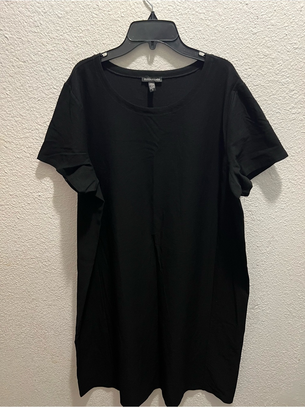 Eileen Fisher Black Short-Sleeve Crewneck Tee